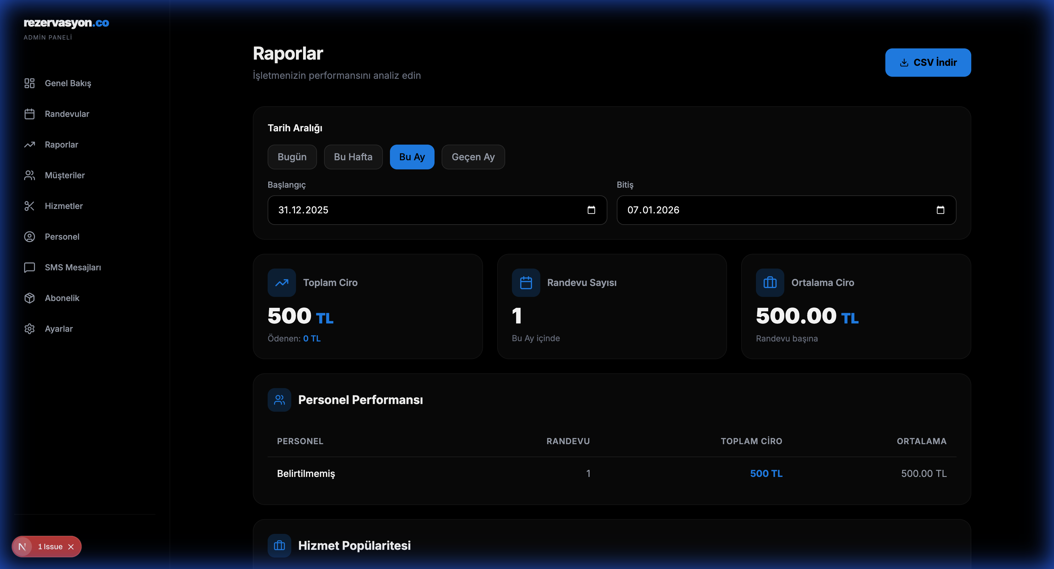 Gelişmiş Raporlama Analitiği